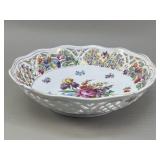 German Porcelain Pierced Floral Bowl
