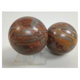 2 Polished Miriam Jasper Spheres