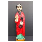 Vtg Carved & Polychromed Folk Art 'God Bless T