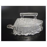 Tiara Glass 'Sad Iron' Covered Dish vtg