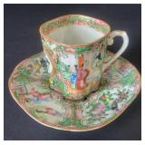 Teacup with saucer chinese Canton Famille Rose