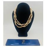 VTG NWT Triple Strand Faux Pearl Necklace