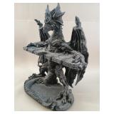 Gothic Dragon Cast Bottle & Glass Stand