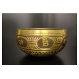 Tibetan Etched Brass Singing Bowl Mantra Motifs