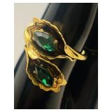VTG Gold-Tone Calla Lily Bypass Ring