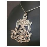 Pendant pewter modernist brutalist unsigned with