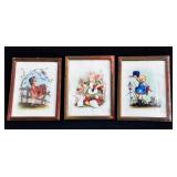 Lot of 3 Framed Sandler Lithos