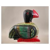 Large Hand-Painted Folk Art Puffin Carving
