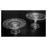 2 Antique Pressed Glass Cake Stands