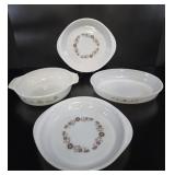 Pyr-O-Rey Dynaware Milk Glass Casserole Set