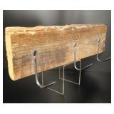 Folk Art Reclaimed Wood & Spoon Triple Hook Rack