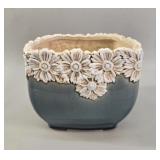 Vintage Daisy Applique Ceramic Planter