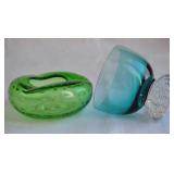 Murano Hand Blown Art Glass Ashtray & Bowl