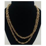 Long Gold Tone Sarah Coventry Double Link Chain