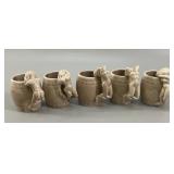 Striptease Barware 5 Small Mugs /Att Dorothy