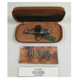 Guess Rectangular Silver-Tone Wristwatch