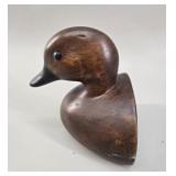 Hand-Carved Wooden Duck Decoy Bookend