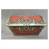 Continental Embossed Litho Tin Chest vtg
