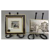 Pair of Italian Silver-Clad Miniature Landscapes