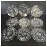 Webb Corbett Crystal Star Cut Plates (Set of 9)