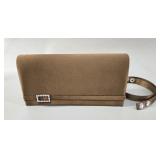 Bronze Satin Rhinestone Evening Clutch