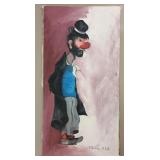 Sentieri Oil on Canvas Hobo Clown 1988
