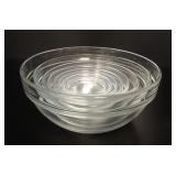 10 Duralex Lys Clear Glass Nesting Bowls