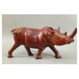 Lg East African Rosewood Rhinoceros Sculpture