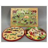 Simplex Vintage Wooden Inset Puzzles, Trio