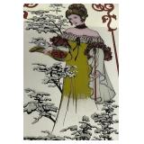 VTG Art Nouveau Style 'Winter' Serigraph Mirror