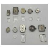 Lot 10 Antique Lady Watch Movements + Lens