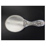 Repoussï¿½ Silver Tone Hand Mirror vtg