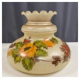 Hand-Painted Floral Cased Glass Hurricane style