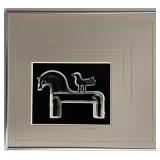 L. Ducharme 'Horse and Bird' Mixed Media, 1984