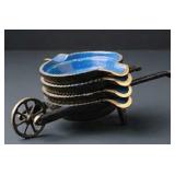 Hakuli Israeli Blue Enamel Stackable Ashtray Set