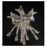 Mexico 925 Sterling Silver Bow Brooch/Pendant