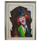 Sentieri 'Sad Clown' Oil on Canvas, Quebec 1978