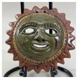 Mexican Tonala Glazed Pottery Sun Face Mask