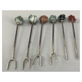 Mexican Silver & Gemstone Cocktail Picks