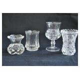 Collection of 4 Pressed Glass Toothpick Holders
