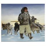 Amneris Fernandez, Inuit Dog Sled, Oil on Canvas