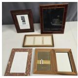 Assorted Wood & Faux Stone Picture Frames Lot
