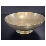 Chinese Hand-Engraved Brass Footed Bowl
