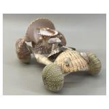 Folk Art Shell Art Race Car VTG
