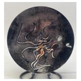 Mid-Century Abstract Enamel on Copper Plate