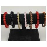 Semi-Precious Gemstone Bracelet Collection 7 Pcs