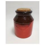 Canadian Orange Drip Glaze Canister w/Cork Lid
