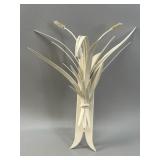 Hollywood Regency Tole Metal Cattail Wall Sconce
