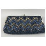 Chevron Bugle and Seed Bead Evening Clutch VTG