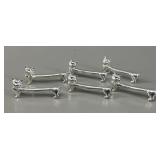 Set of 6 Silver-Plated Cat Chop Stick Knife Rests